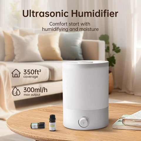 Large Room Ultrasonic Humidifier With Top Fill 2.5L Tank For Bedroom Nursery And Plants Quiet Cool Mist Up To 24 Hours
