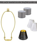 Set Of 2 Gold 22mm Metal Ball Lamp Finials Caps Knobs With Dual Thread Fit For 1/4-27 And 1/8 IP Harp Shades shown with lamp harps