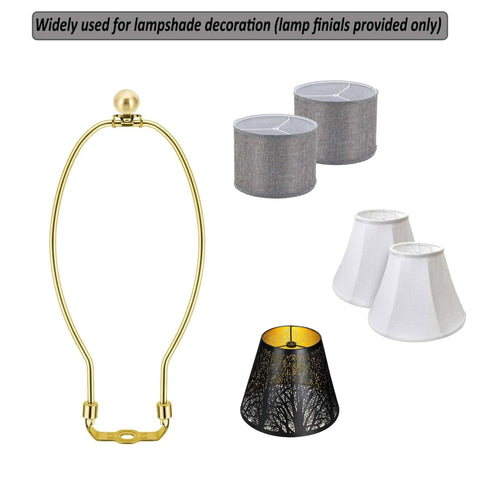 Set Of 2 Gold 22mm Metal Ball Lamp Finials Caps Knobs With Dual Thread Fit For 1/4-27 And 1/8 IP Harp Shades shown with lamp harps