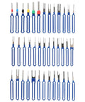 36 Piece Terminal Removal Tool Kit For Automotive And Household Electronics, wire pin extractors in blue plastic and metal