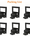 Keep Your Mattress Locked Tight With These Adjustable Non Slip Grippers For Metal Bed Frames And Box Springs Quick No Tools Setup Stops Nighttime Shifting Cold 6 Piece Retainer Bars Black - 6 black gripper clips on white background.