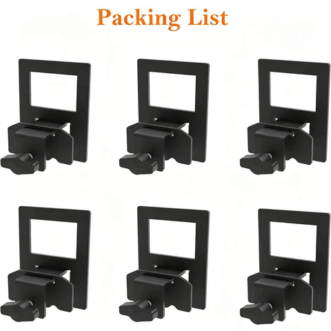 Keep Your Mattress Locked Tight With These Adjustable Non Slip Grippers For Metal Bed Frames And Box Springs Quick No Tools Setup Stops Nighttime Shifting Cold 6 Piece Retainer Bars Black - 6 black gripper clips on white background.