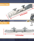 No Sweat Dryer And Washer Door Hinge Replacement Part Delivers Solid Performance For Your Front Load Appliances Fits Whirlpool Amana Maytag Crosley Units With W10208415 showing bottom and top views with 9.76 inches measurement.