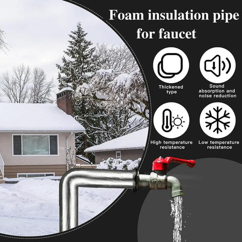 Outdoor faucet with Waterproof Pipe Insulation Wrap For Outdoor Use, Rugged Heavy Duty High Resilience Foam Tube Covers With Aluminum Foil Shield