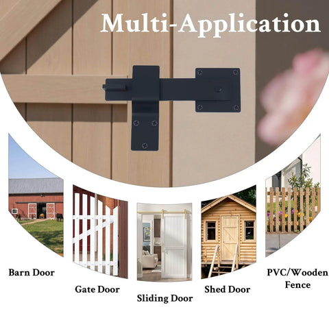 Six Inch Heavy Duty Barn Door Flip Latch With 360 Degree Rotatable Gate Lock for Wooden Fence Shed Farm Gate and Sliding Doors