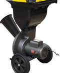 Powerful 1.5 HP Corded Electric Wood Chipper Leaf Shredder For Heavy Duty Yard Cleanup With Large Top Hopper Quiet Maintenance Free Motor
