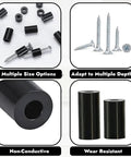 1000 Piece Nylon Round Spacers Kit For Electrical Outlets And Switches, Black Spacers For M3 And M4 Screws Without Threads, multiple sizes shown