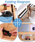 Folding diagram showcasing Heavy Duty Pack Of Eight Folding Brackets With Self Locking Hinges And Ridiculously Secure Non Slip Pads.