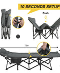 Comfy Built In Cushion Camping Cot With Pillow For Adults Portable Folding Bed setup instructions