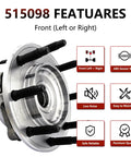 Beefy Front Wheel Hub Bearing Assembly Fits 2007-2010 Chevy Silverado 2500HD 3500HD Suburban 2500, 2007-2010 GMC Sierra 2500HD