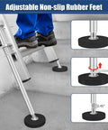 Heavy Duty Ladder Levelers With Anti Slip Steel Pole And Adjustable Extension Legs for ladders on stairs, close-up view