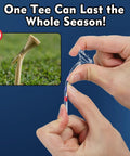 Unbreakable Plastic Golf Tees Three And A Quarter Inch Bulk Pack Of Fifty Or Eighty being bent without breaking