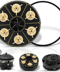 Six Port Module Kit Replacement For In Floor Pool Valve With Valve Shell O Ring 004302440800 Replacement Part That Plays Nice With PCC 2000, black plastic valve module and O-ring