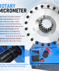 Industrial Grade Pneumatic Hydraulic Hose Crimping Machine With Air Over Oil Technology, rotary micrometer detail with pressure specs.