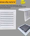 Solid Pick 18 X 34 Inch Return Air Grille And Wall Ceiling Vent Cover, Heavy Duty White Aluminum HVAC Duct Grill visible from front and side.