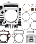 52.4Mm Big Bore Engine Cylinder Kit With Piston Ring For Most Chinese 90Cc 110Cc And 125Cc Engines Fits Taotao SSR ATVs Dirt Bikes Pit Bikes Go Karts And Pocket Bikes Replacement showing piston, cylinder, gaskets, and rings.