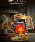 Floral Design Gooseneck Electric Kettle With 0.8L Capacity Precise One Degree Fahrenheit Temperature Control 1200W Fast Heat Auto Shut Off Built In Brew Timer BPA Free Stainless Steel For Pour Over Coffee And Tea Lovers.