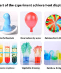 Over 220 Lab Experiments Science Kit for Kids STEM Learning Toys showing colorful fountain and rainbow experiments