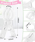 20 Pack Heavy Duty Balloon Arch Clips Three Point Five Inch Transparent Spring Clamps clear plastic size details
