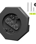 Vinyl Siding Light Mounting Block For Half Inch Lap Panels, Outdoor Wall Mount Hooks For Hanging Lamps, Vertical Mounting Block With Built In Electrical Box For Exterior Use Black, black mounting block with screws and level