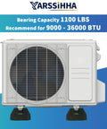 Heavy Duty Rubber Base Pad For 9000 To 36000 BTU Ductless Mini Split Air Conditioner And Heat Pump Anti Vibration Floor Mount Pad