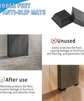 Before and after installation of 32 Piece Self Adhesive Rubber Feet For Electronics Adhesive Bumpers Cushions Non Slip Pads.