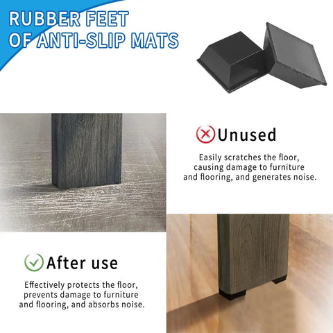 Before and after installation of 32 Piece Self Adhesive Rubber Feet For Electronics Adhesive Bumpers Cushions Non Slip Pads.