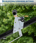 Adjustable flow control handle on Beast Of A Heavy Duty Walk Behind Lawn Spreader With 80 Lb Capacity, showing 30 spreading settings.