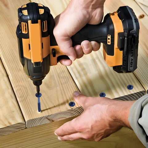 Using Pocket Hole Screws Kit With Drive Bit 101 Pcs Blue Coated Square Drive Coarse Thread Wood Screws on outdoor wood