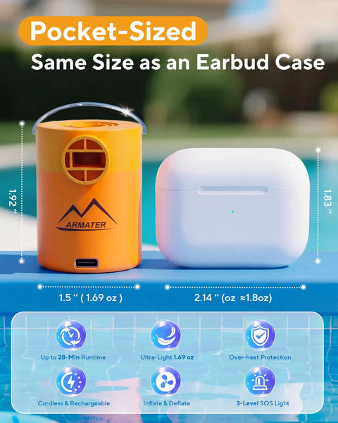 Ultra Mini Portable Air Pump For Pool Floats And Air Mattress Wireless Inflator And Deflator Rechargeable Tiny Electric Pump