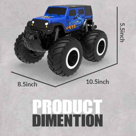 Blue SUV-shaped 1:16 scale Amphibious RC Car For All Terrain Fun Beasts On Wheels with dimensions 10.5x8.5x5.5 inches