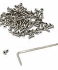 100 Pcs M2.5 x 8mm Stainless Steel 304 Hex Socket Flat Head Cap Screws Kit with hex key for electronics and machinery