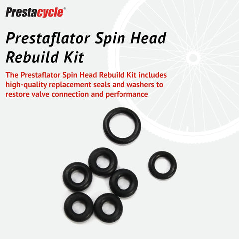 Image of a 3 Way Spin Head Rebuild Kit With O Rings And Presta Valve Washers For Inflation Tools Replacement Buna Nitrile Seals