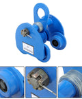 Beefed-Up 1 Ton Dual-Wheel I-Beam Trolley With Adjustable Width, Heavy Duty Steel Roller Hoist, close-up details
