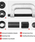 Ball Joint Press And U Joint Removal Kit With 4x4 Adapters For Most 2WD And 4WD, showing components and adapters labeled A to E