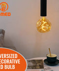 Oversized LED Edison Bulb 5W 400 Lumens 2200K Warm Amber Glass Globe Large Dimmable E26 Bulb For Pendant Lighting Retro Dope Vibe