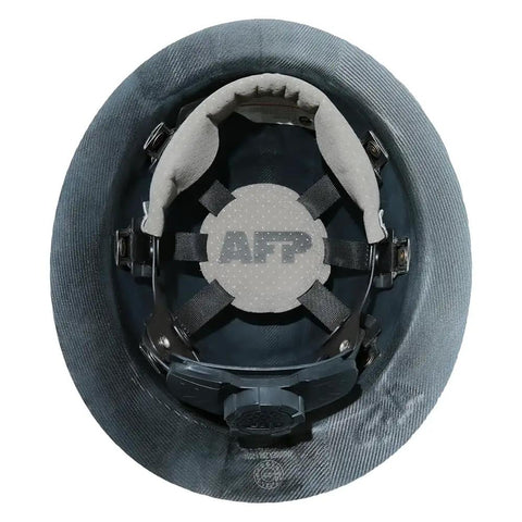Inside view of Carbon Fiber Full Brim Hard Hat With 6 Point Ratchet Suspension, OSHA And ANSI Rated, Heavy Duty Construction Helmet For Men