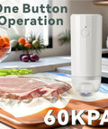 One button operation vacuum pump with Reusable Sous Vide Vacuum Sealer Bags 30 Pcs Set With Upgraded Auto Pump BPA Free Microwave Safe Freezer Safe Works With Anova And Joule Cookers Durable Food Storage For Precise Cooking on countertop.