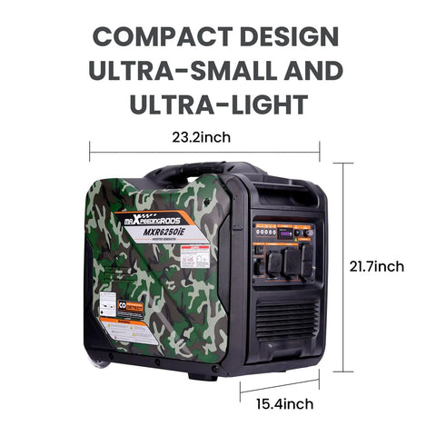 Compact Powerful 5500W Inverter Generator Portable Gas Powered With Electric Start And Wheel Kit EPA Compliant RV Ready