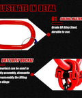 Illustration of components of Heavy Duty Double Leg Chain Sling With Grab Hooks, 5 Foot Length And Five Sixteenth Inch Chain, G80 Alloy Steel