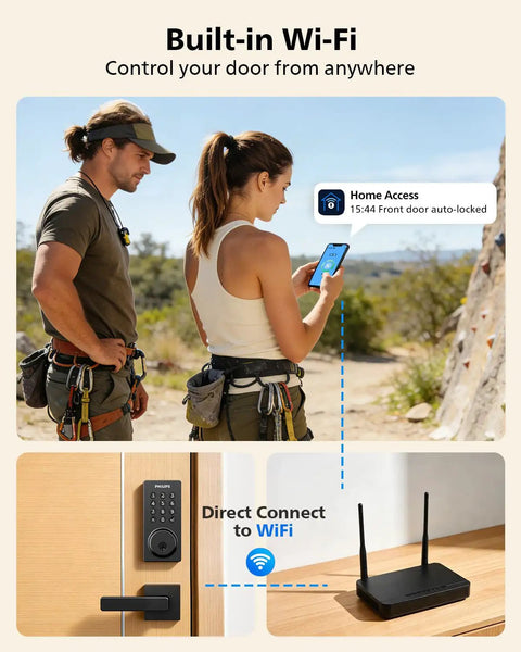 Top Shelf Wifi Smart Deadbolt With Built In Keypad And Sturdy Door Handle Top Notch App Control For Instant Remote Access And Custom Guest Permits Rock Solid Keyless Entry System For Modern Households