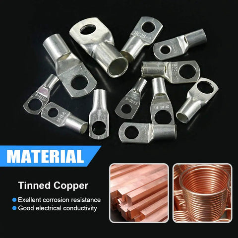 105 Piece Heavy Duty Wire Lugs Kit With Tinned Copper Eyelets And Ring Terminals Tubular And SC Styles For Battery Cables Spy Hole