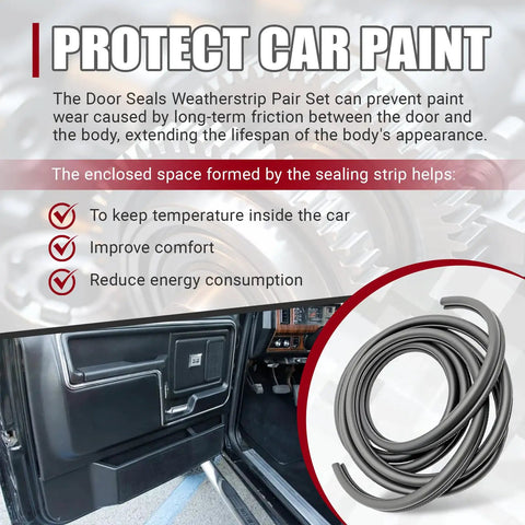 Weather Stripping And Door Seal Kit For Ford Bronco And F Series Trucks F100 F150 F250 F350 1980 1997 Front Left Driver Side And Front Right Passenger Side 1 Pair Keeps Out Wind And Reduces Drafts, showcasing coiled seal and car door interior.
