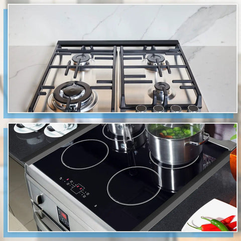 Stovetop showing Three Pack Range Rear Filler Kit 30 Inch Triangular Fill Strip Cooktop Trim Kit With Screws Install Tools Gap Cover