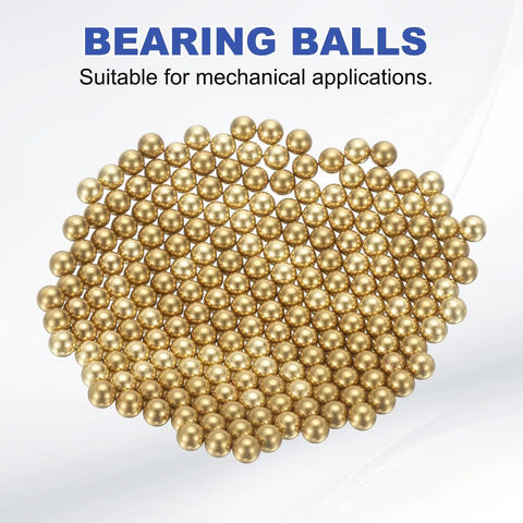 300 Pcs 4mm Brass Bearing Balls, Precision G100 Solid Brass Spheres for Machinery, Automotive, and DIY Projects, Durable, Corrosion Resistant for Water, Oil, Gas Environments. 4mm brass bearing balls shown for mechanical use