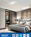 Bedroom with 12 Pack 4 Inch Ultra Thin LED Recessed Ceiling Lights With Junction Box Five CCT Dimmable ETL Energy Star Certified