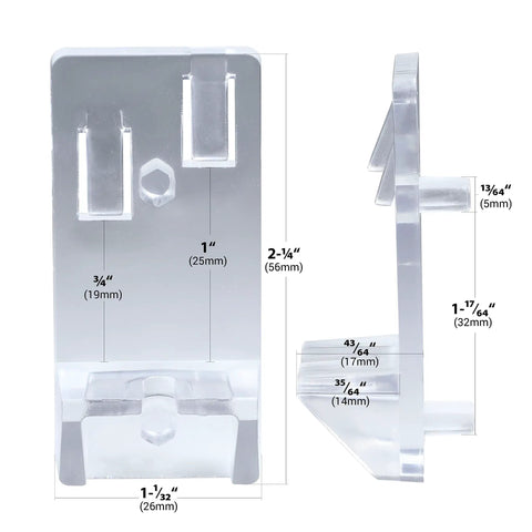 48 Pack Heavy Duty Clear Cabinet Locking Shelf Pins for 5mm Shelves Self Locking Plastic Shelf Supports Polycarbonate Shelf Clips Durable Maintenance Free Pegs for Easy Cabinet Organization, clear plastic 5mm shelf pin with dimensions