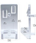Tough As Nails 12 Pack Clear Polycarbonate Cabinet Shelf Support Pins with measurements for precise installation and secure shelf support.