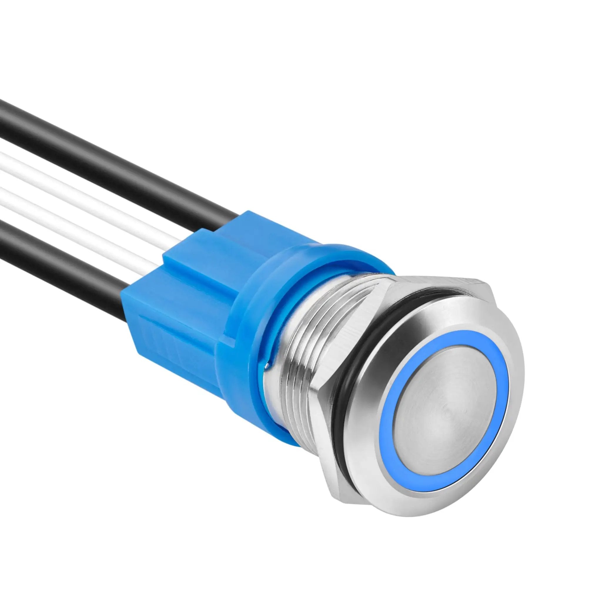 LED Latching Push Button Switch 16mm Stainless Steel