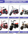 Image showing mini bikes compatible with High Speed 40T 420 Sprocket With 37mm Bore And 6 Hole Mount For Mini Bikes Replacement Gear.